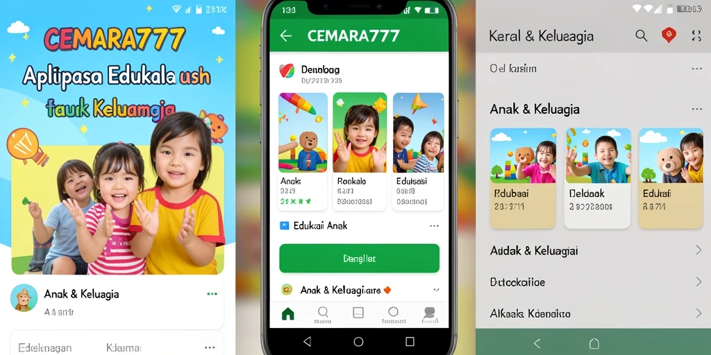Tampilan menarik dan interaktif dari aplikasi edukasi untuk anak.