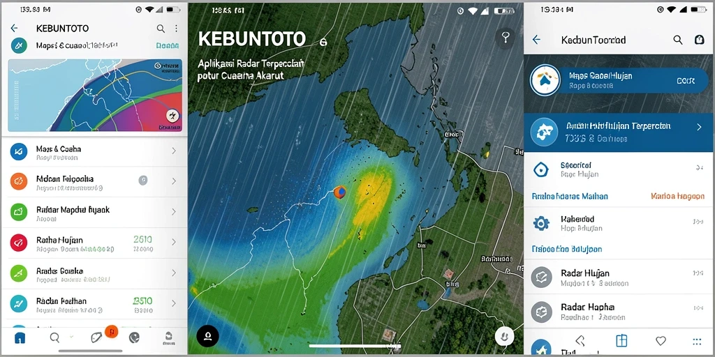 Tampilan antarmuka KEBUNTOTO yang menampilkan radar hujan.