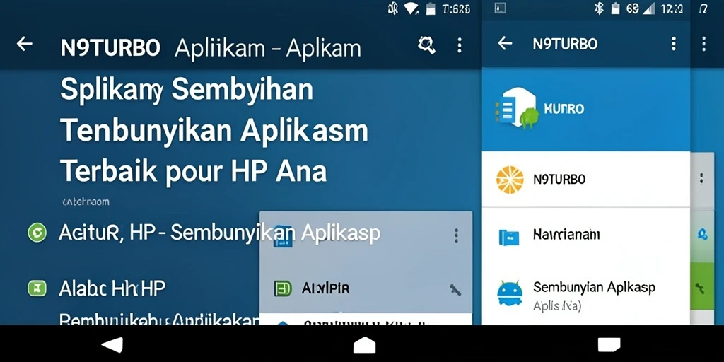 Antarmuka N9TURBO menunjukkan fitur Sembunyikan Aplikasi yang efektif.