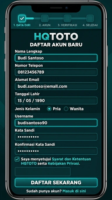 Cara Daftar Akun hqtoto untuk Pengguna Android